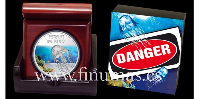 TUVALU K-165.-  1 DOLLAR 2011. - Deadly & Dangerous - Medusa de Caja. Plata - PROOF