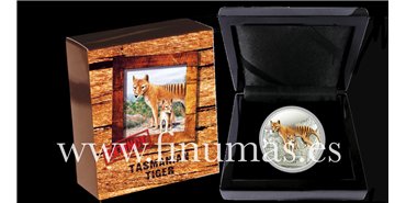 TUVALU K-163.-  1 DOLLAR 2011. - Endangered & Extinct - Tigre de Tasmania. Plata - PROOF