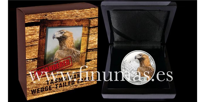 TUVALU K-205.-  1 DOLLAR 2012. - Endangered & Extinct - Aguila Cola de Cuña. Plata - PROOF