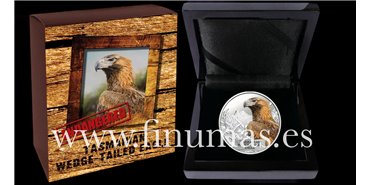 TUVALU K-205.-  1 DOLLAR 2012. - Endangered & Extinct - Aguila Cola de Cuña. Plata - PROOF