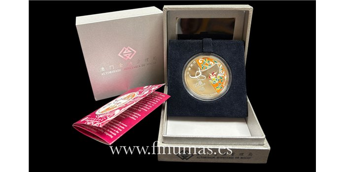 MACAO k-145.- 20 PATACAS 2009 Calendario Lunar. Año del Buey. Plata - PROOF