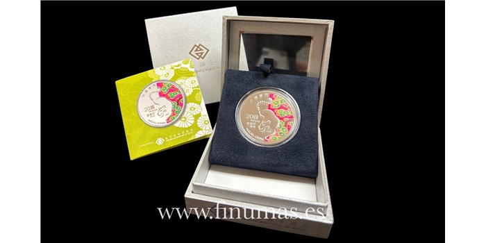 MACAO k-156.- 20 PATACAS 2010 Calendario Lunar. Año del Tigre. Plata - PROOF