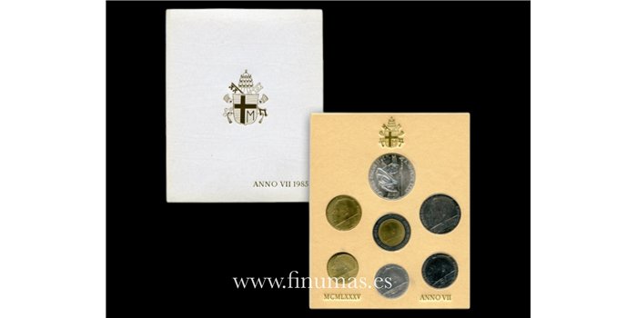 VATICANO - K-185/90- SET OFICIAL VATICANO 7 VALORES  1985