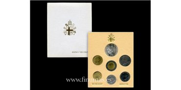 VATICANO - K-185/90- SET OFICIAL VATICANO 7 VALORES  1985