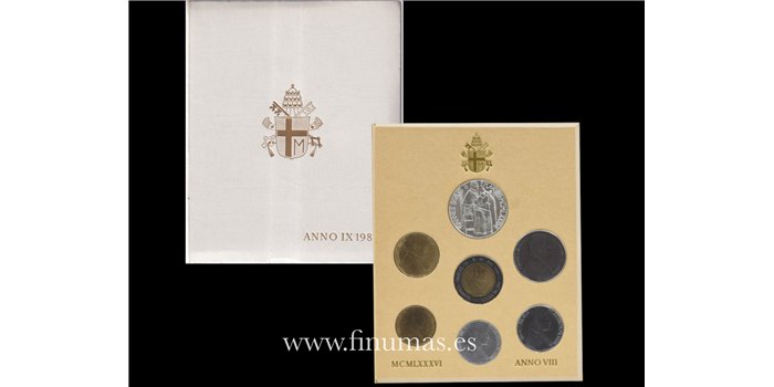 VATICANO - K-192/98- SET OFICIAL VATICANO 7 VALORES  1986