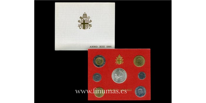 VATICANO - K-228/34- SET OFICIAL VATICANO 7 VALORES 1991