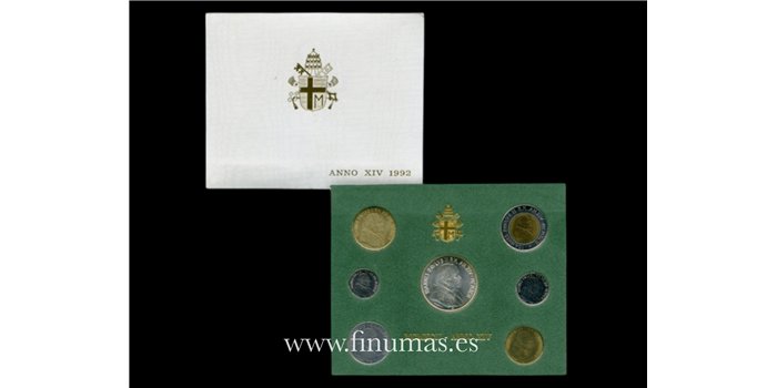 VATICANO - K-236/42- SET OFICIAL VATICANO 7 VALORES 1992