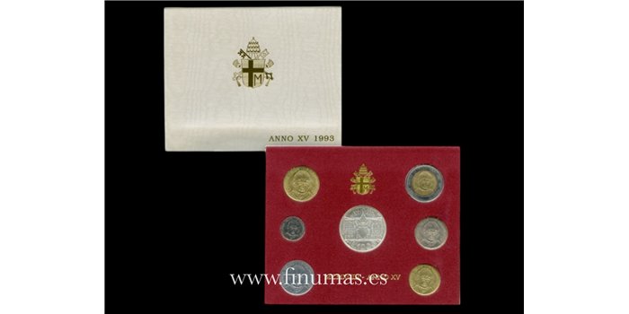 VATICANO - K-244/50- SET OFICIAL VATICANO 7 VALORES 1993