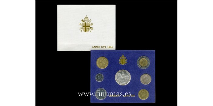 VATICANO - K-252/58- SET OFICIAL VATICANO 7 VALORES 1994