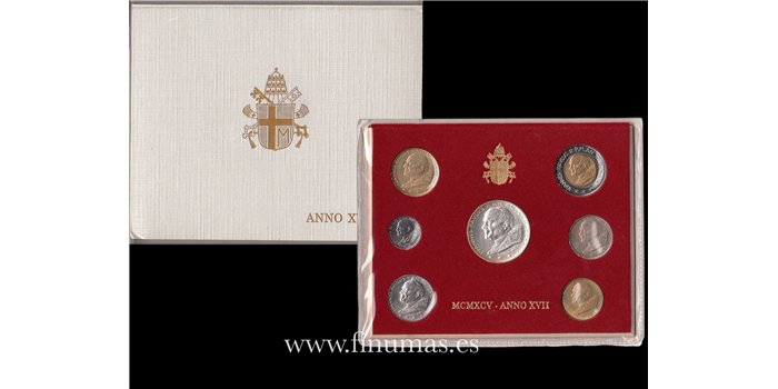 VATICANO - K-262/68- SET OFICIAL VATICANO 7 VALORES 1995