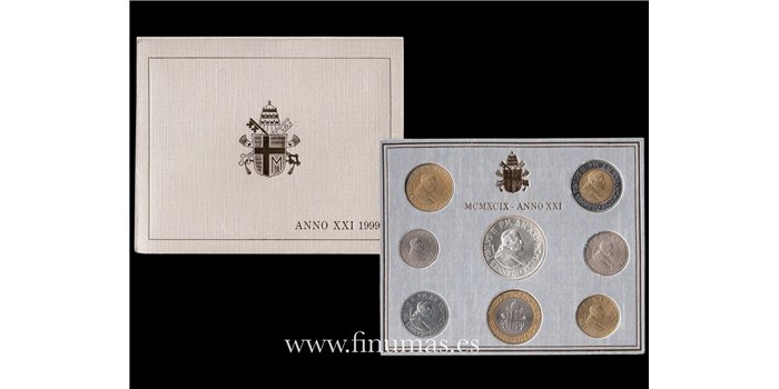 VATICANO - K-305/12- SET OFICIAL VATICANO 8 VALORES 1999