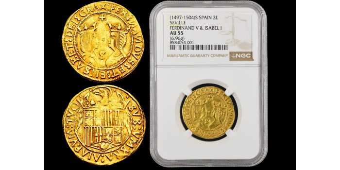 Cy02778.- REYES CATOLICOS DOBLE EXCELENTE SEVILLA '+' S. - GOLD