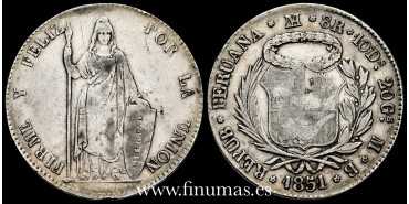PERU - K-142.10 - 8 Reales 1851Lima MB. BC+ SILVER