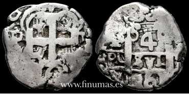 Cy10933.- CARLOS III - 4 Reales Macuquinos 1761 Potosí. MBC - Plata