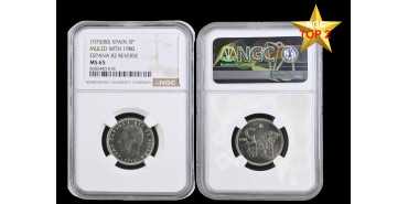 JC040VNGC - 5 Pts. 1975/80 "ERROR MUNDIAL". NGC MS 65. TOP 2