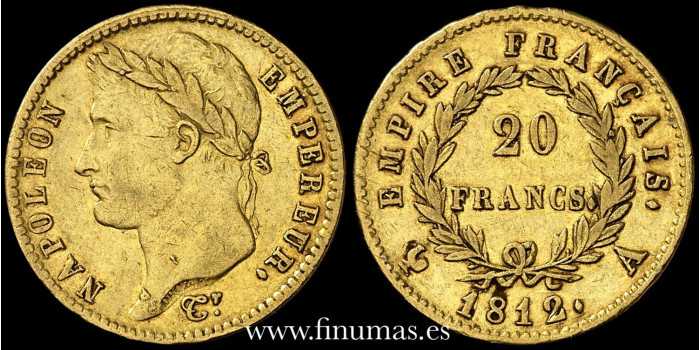 FRANCE K695.1.- 20 FRANCS 1812 TO NAPOLEON - GOLD
