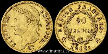 FRANCIA  K695.1.- 20 FRANCOS 1812 A. NAPOLEON - ORO