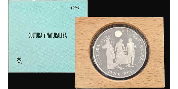 1995 - 10.000 pts / CINCUENTIN CULTURA Y NATURALEZA FRAGUA DE VULCANO - Plata