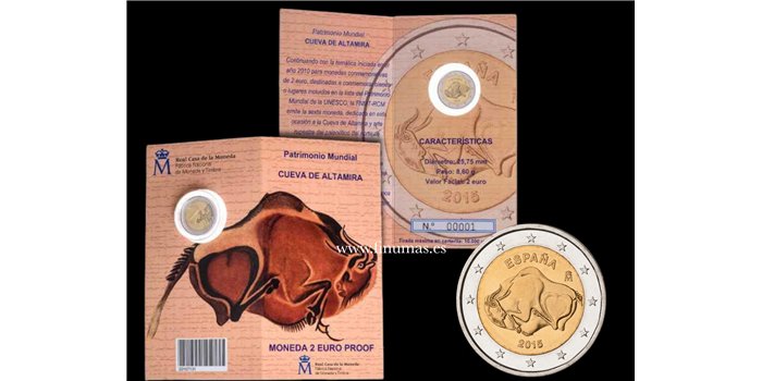 CARTERA EURO B.U. SET 2 EUROS ESPAÑA 2015 ALTAMIRA -PROOF