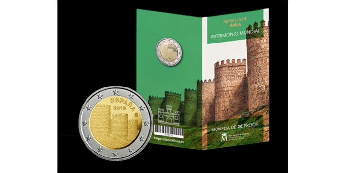 CARTERA EURO B.U. SET 2 EUROS ESPAÑA 2019 AVILA -PROOF