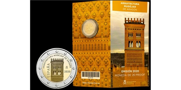 CARTERA EURO B.U. SET 2 EUROS ESPAÑA 2020 ARAGON -PROOF