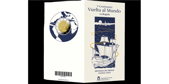 CARTERA EURO B.U. SET 2 EUROS ESPAÑA 2022 VUELTA AL MUNDO -PROOF