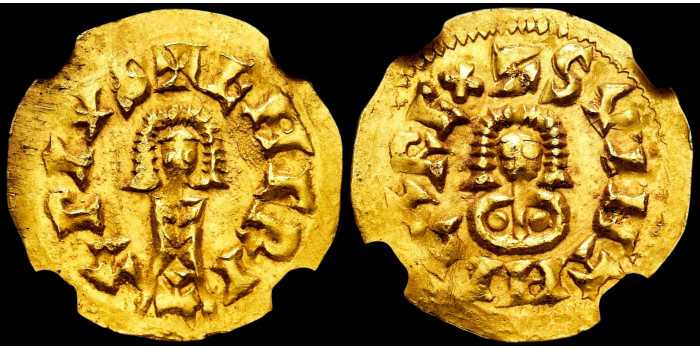 VG260.- TREMISIS SUINTHILA - EMERITA 621-631. NGC MS63 - GOLD