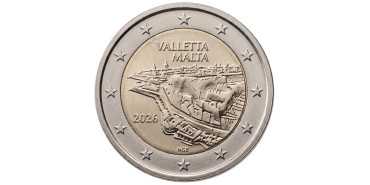 2 EURO COMMEMORATIVE MALTA 2026 "VALLETTA" COINS