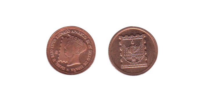 MLL006 - MEDALLA 27º FERIA NACIONAL DEL SELLO - 1995, COBRE 18 m