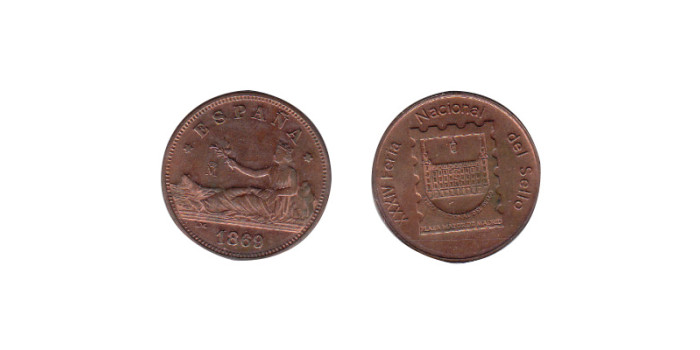 MLL010 - MEDALLA 34º FERIA NACIONAL DEL SELLO - 2000, COBRE 30 m