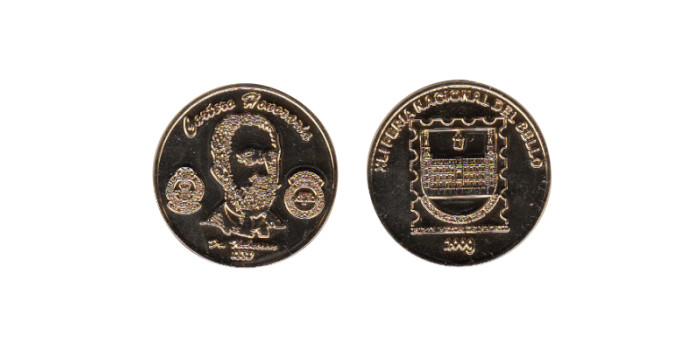 MLL014 - MEDALLA 41º FERIA NACIONAL DEL SELLO - 2009, METAL DORA