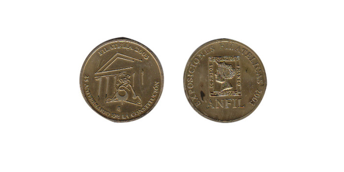 MLL024 - MEDALLA FILATELIA 2003 - METAL DORADO 30m/m