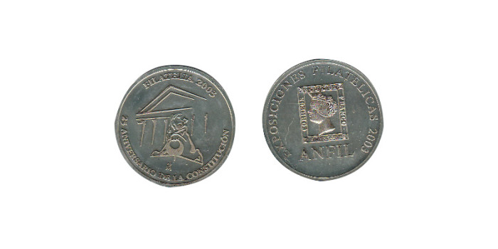 MLL025 - MEDALLA FILATELIA 2003 - PLATA 30m/m