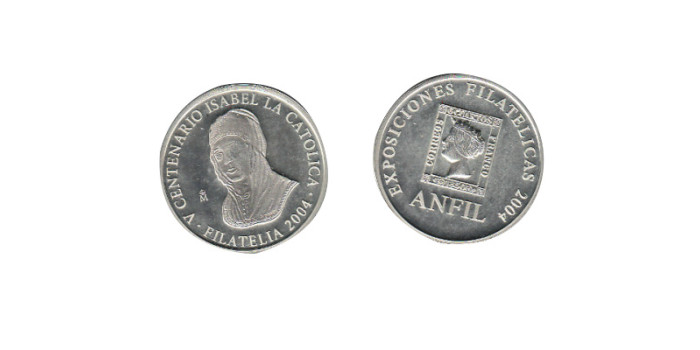 MLL027 - MEDALLA FILATELIA 2004 - PLATA, 30m/m