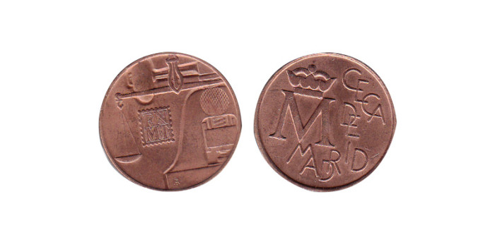 MLL020 - MEDALLA F.N.M.T. BALANZA IMAGEN LATENTE "M", COBRE, 30m