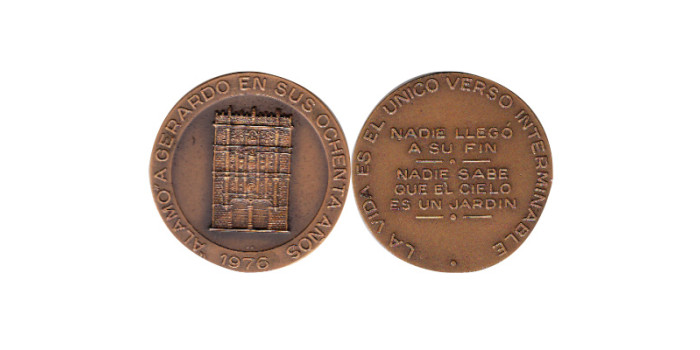 MLL051 - "ALAMO" A GERARDO EN SUS OCHENTA AÑOS 1976 - BRONCE, 47