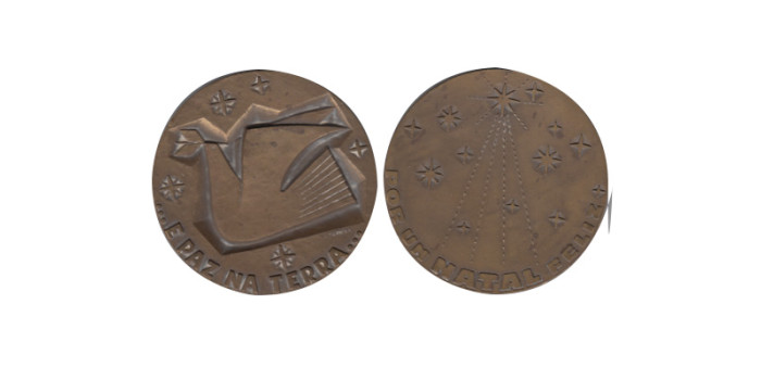 MLL064 - E PAZ NA TERRA, POR ON NATAL FELIZ - BRONCE - 80 mm