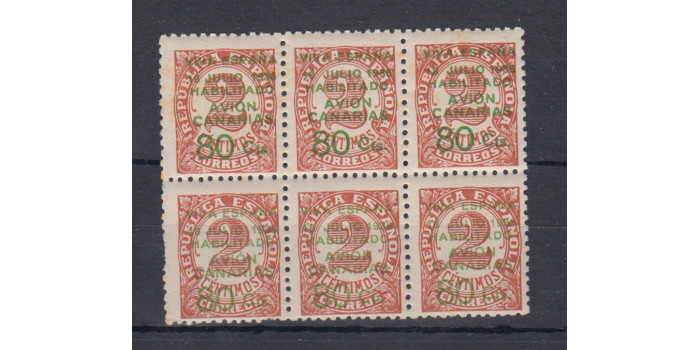 CANARIAS,  Nº 09 ** bloque de 6 con variedad