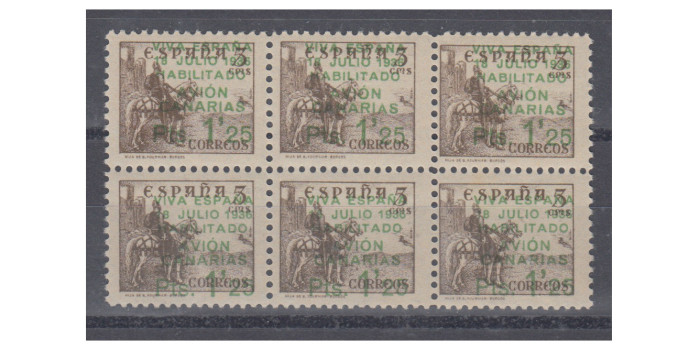 CANARIAS,  Nº 10 ** bloque de 6 con 