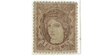 Nº0111 - 1e. 600 milesimas 1870, nuevo restos de goma, bonito