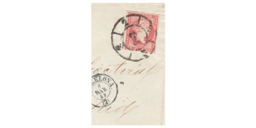4 Cuartos1856 - Rueda de carreta Nº  2 - Barcelona - sobre fagmento