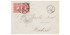 4 Cuartos1856 - Rueda de carreta Nº  2 - Barcelona - sobre fragmento con 2 sellos