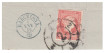 4 Quartos1856 - Cartwheel Nº 2 - Barcelona - envelope fragment with blue date stamp