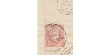 4 Cuartos1856 - Rueda de carreta Nº 18 - Avila - sobre fragmentol con fechador