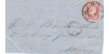 4 Cuartos1856 - Rueda de carreta Nº 54 - Manzanares - sobre frontal con fechador