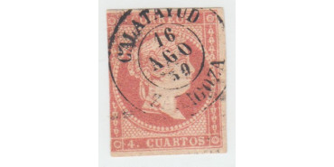 4 cuartos1856 - fechador- Cangas de Onis tipo II - Oviedo