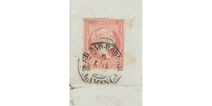 4 cuartos1856 - fechador- Ciudad Rodrigo tipo I - Salamanca
