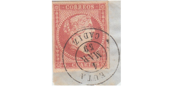 4 cuartos1856 - fechador- Comillas tipo I - Santander