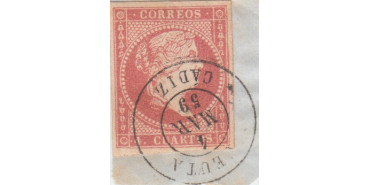 4 cuartos1856 - fechador- Comillas tipo I - Santander