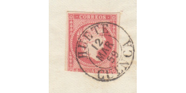 4 cuartos1856 - fechador- Huete tipo I - Cuenca